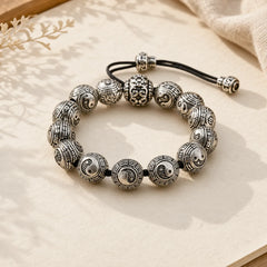 Copper Bagua Yin Yang Harmony Round Bead Bracelet featuring Copper, Bagua