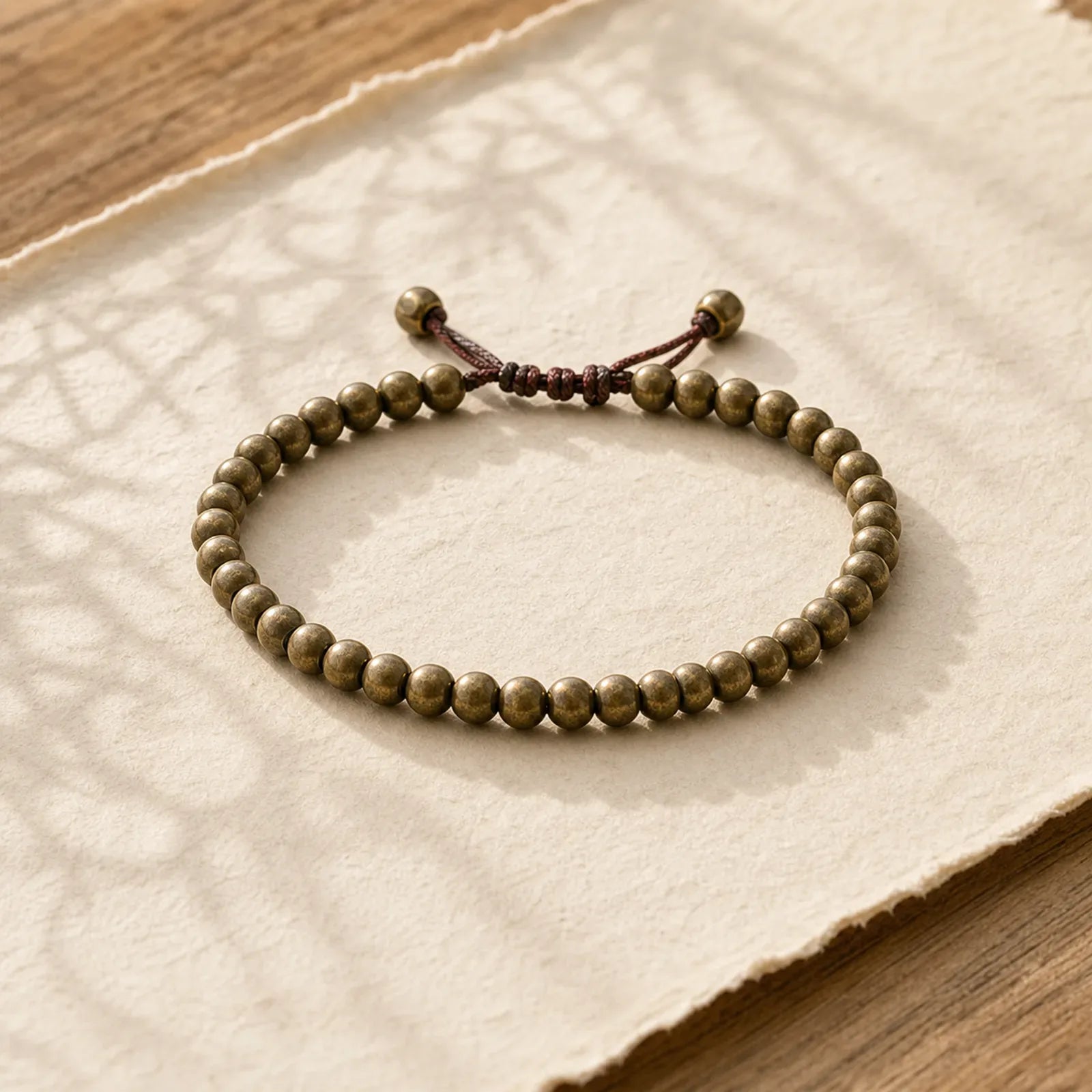Copper Brass Beads Balance Wealth Simple Bracelet featuring Copper
