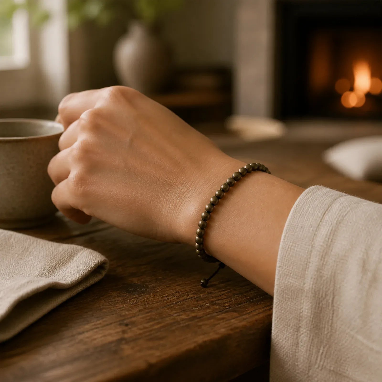 Copper Brass Beads Balance Wealth Simple Bracelet featuring Copper