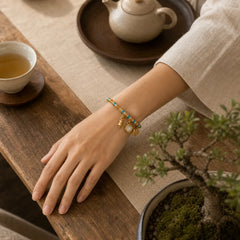 Copper Brass Plated 24k Gold Vajra Wealth Luck Bracelet featuring Copper, Vajra