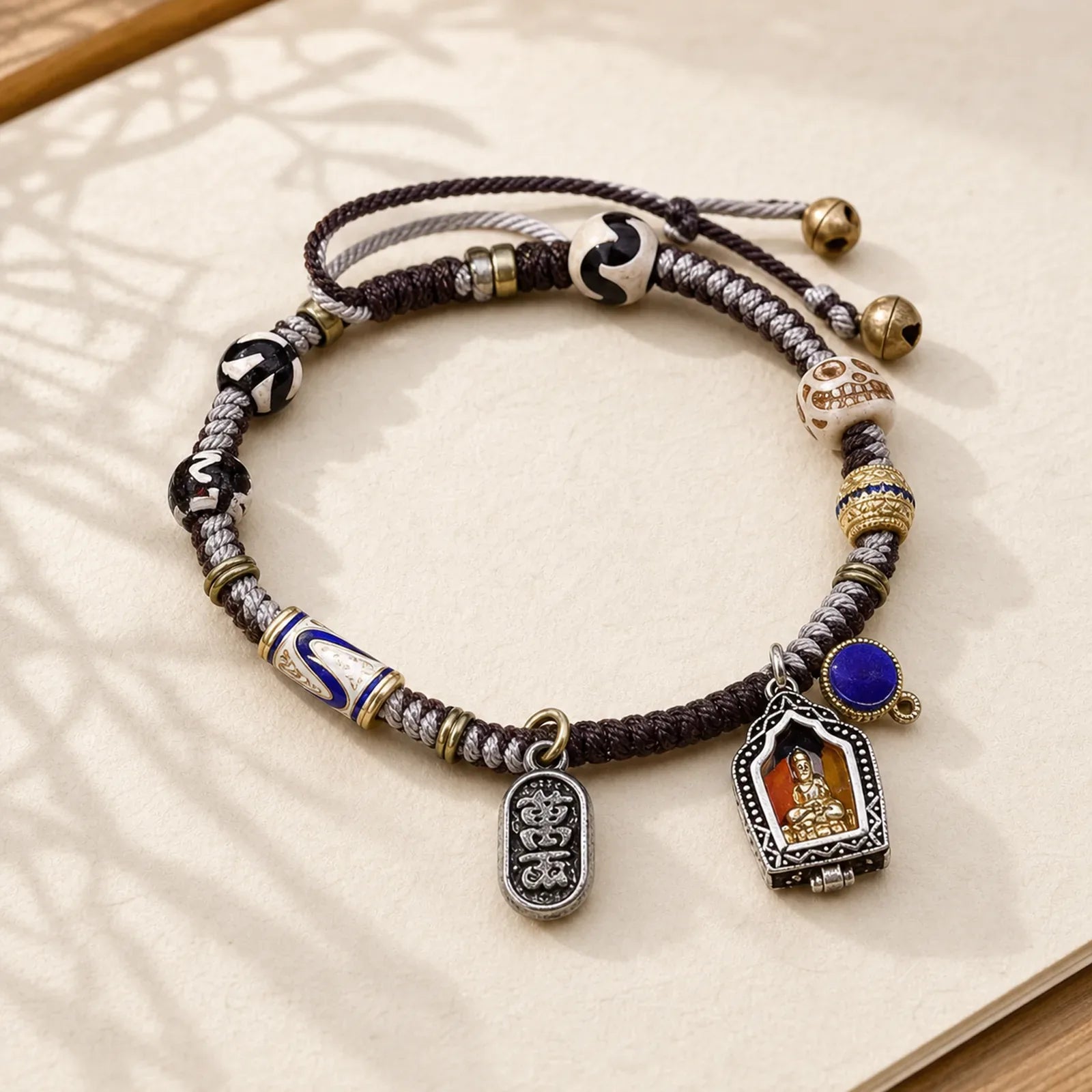 Copper Buddha Braided Rope Compassion Bracelet featuring Copper, Buddha Symbol