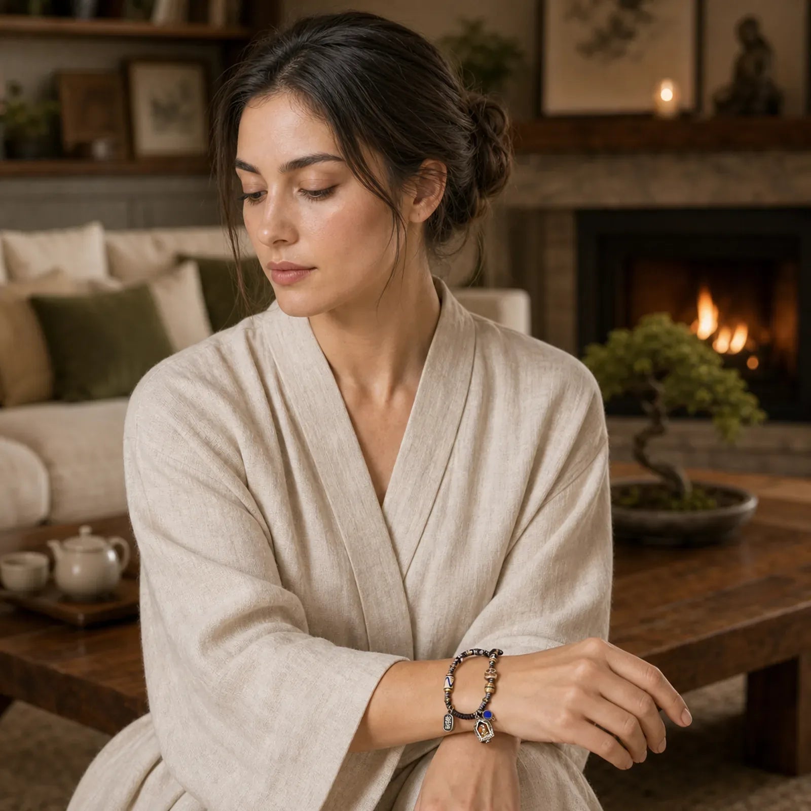 Copper Buddha Braided Rope Compassion Bracelet featuring Copper, Buddha Symbol
