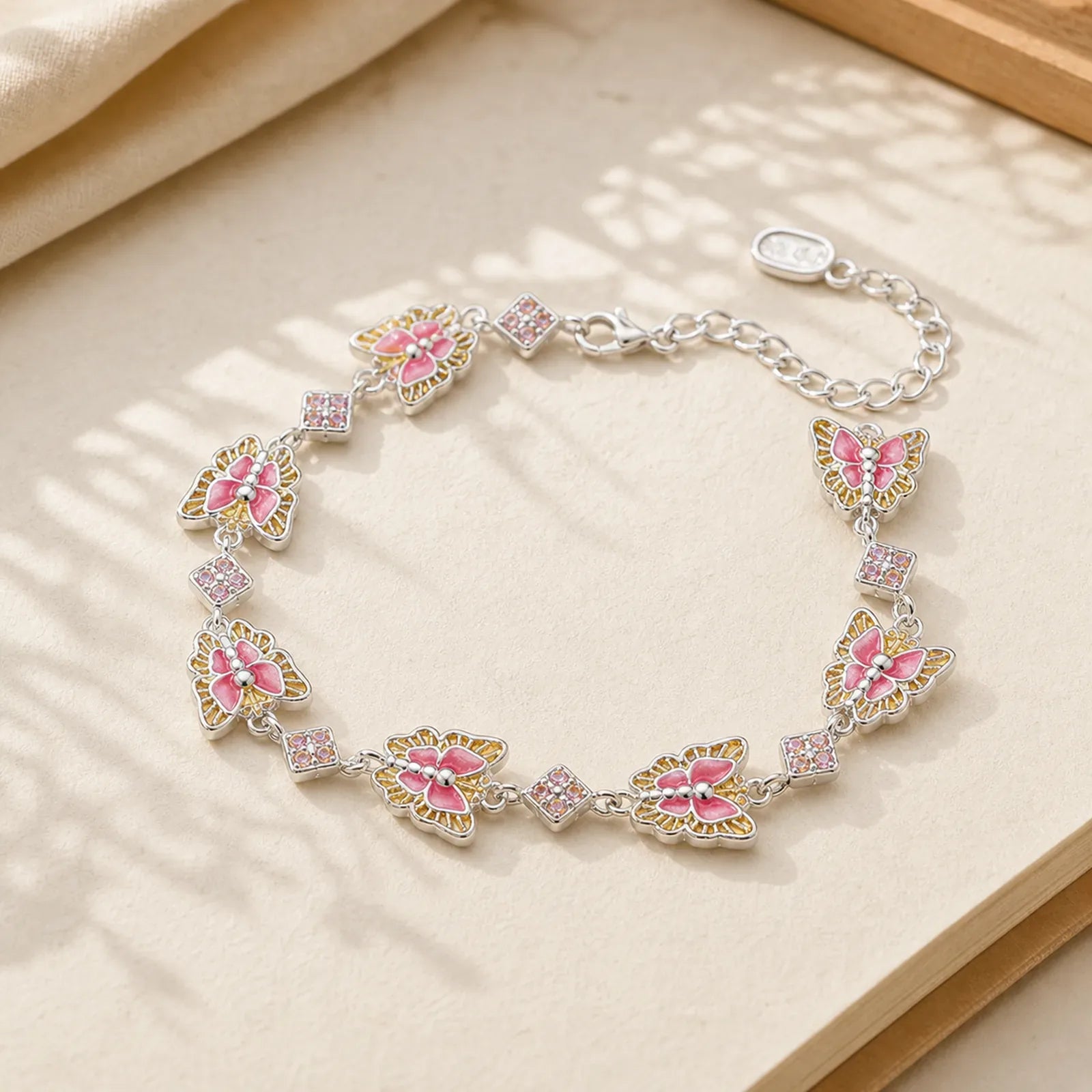 Copper Butterfly Enamel Freedom Bracelet featuring Copper, Butterfly, Feng Shui Butterfly