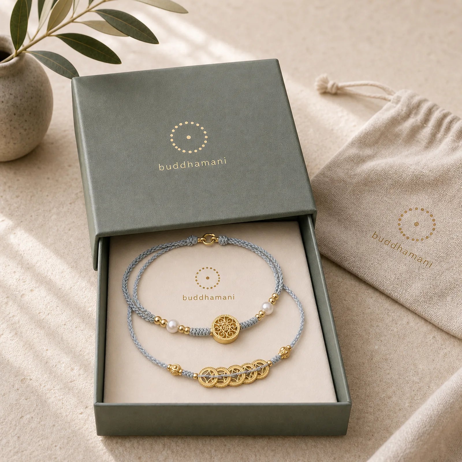 Copper Coin Fortune Tree Pearl Luck Blue Rope Braided Bracelet featuring Copper, Pearl
