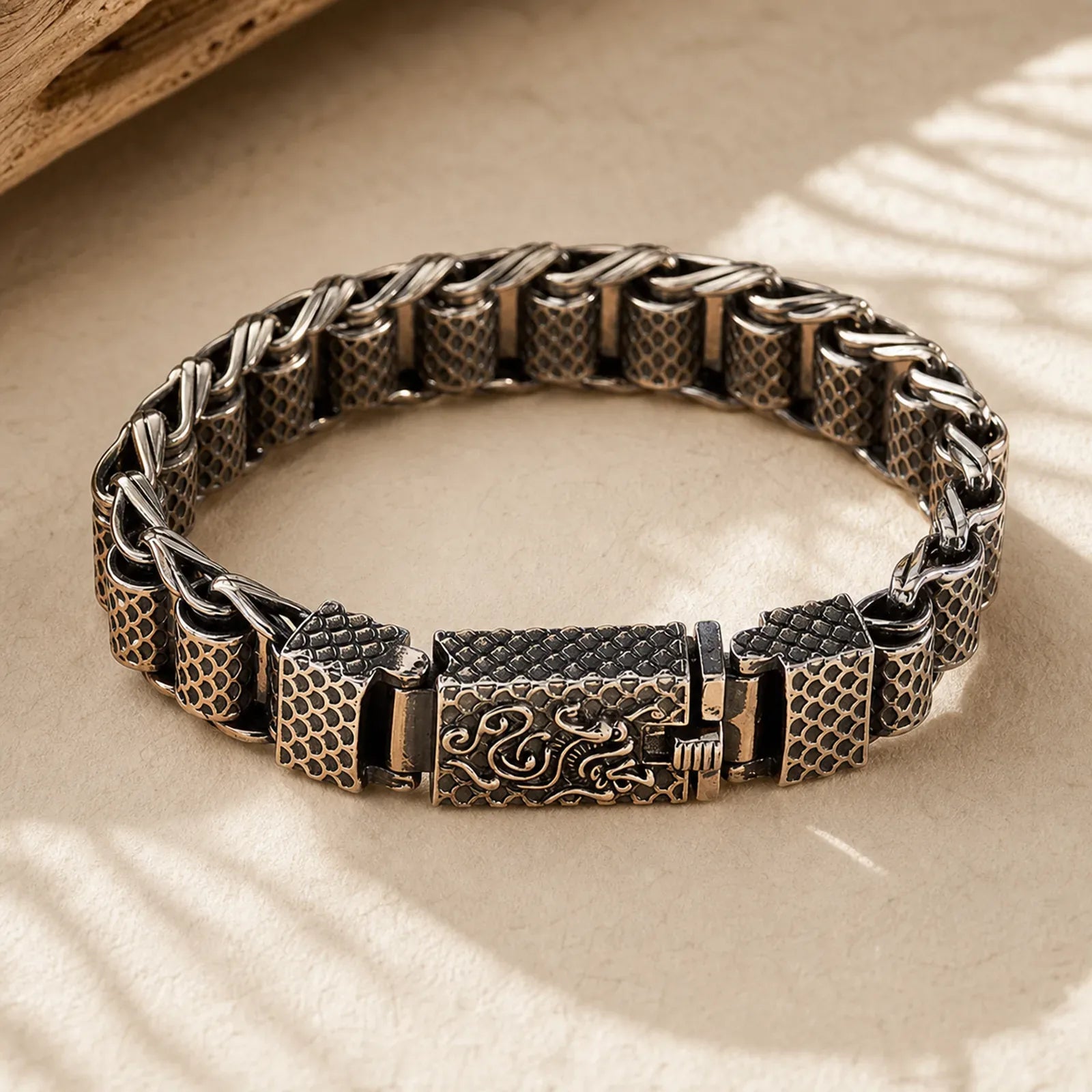 Copper Dragon Chain Link Wealth Bracelet featuring Copper, Dragon, The Phoenix