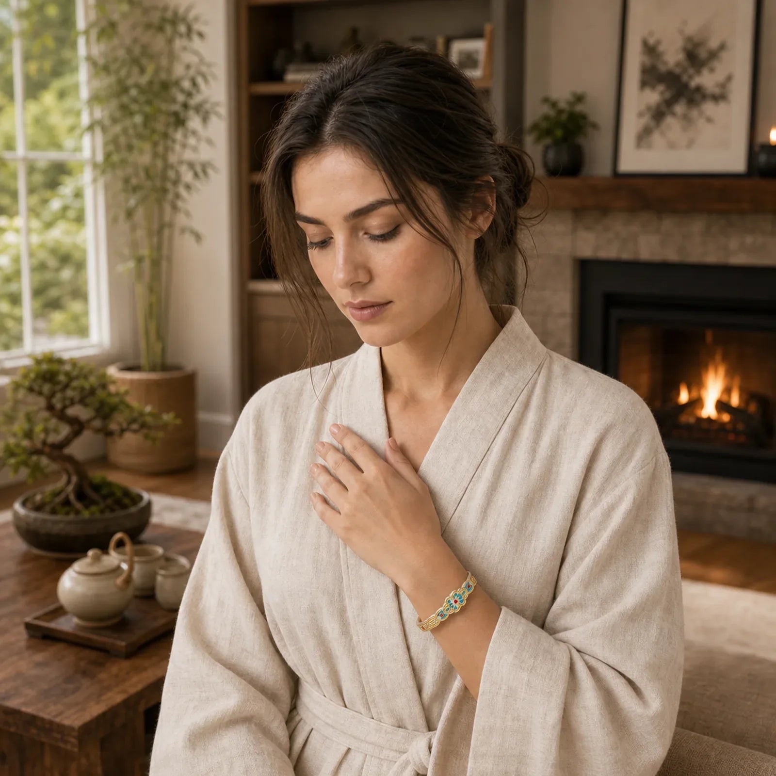 Copper Enamel Butterfly Freedom Cuff Bracelet featuring Copper, Butterfly, Feng Shui Butterfly