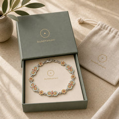 Copper Enamel Floral Pattern Healing Bracelet featuring Copper