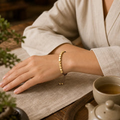 Copper Irregular-shaped Bead Balance String Bracelet featuring Copper