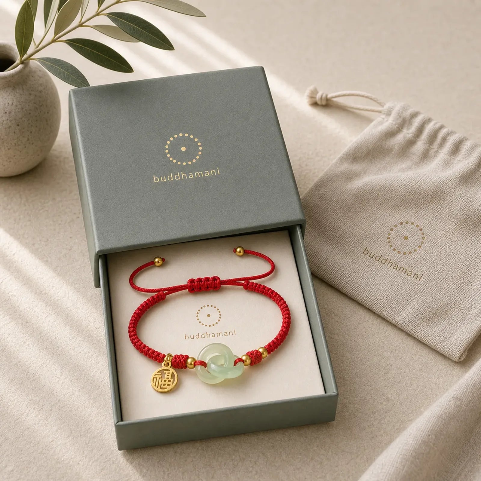 Copper Liuli Fu Character Luck Red String Bracelet featuring Copper, Fu Character, Red String
