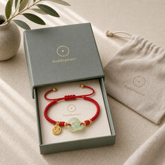 Copper Liuli Fu Character Luck Red String Bracelet featuring Copper, Fu Character, Red String