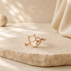 Copper Minimalist Cat Grounding Ring featuring Copper