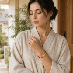 Copper Pi Xiu Fu Character Luck Red String Bracelet featuring Copper, Pixiu, Fu Character