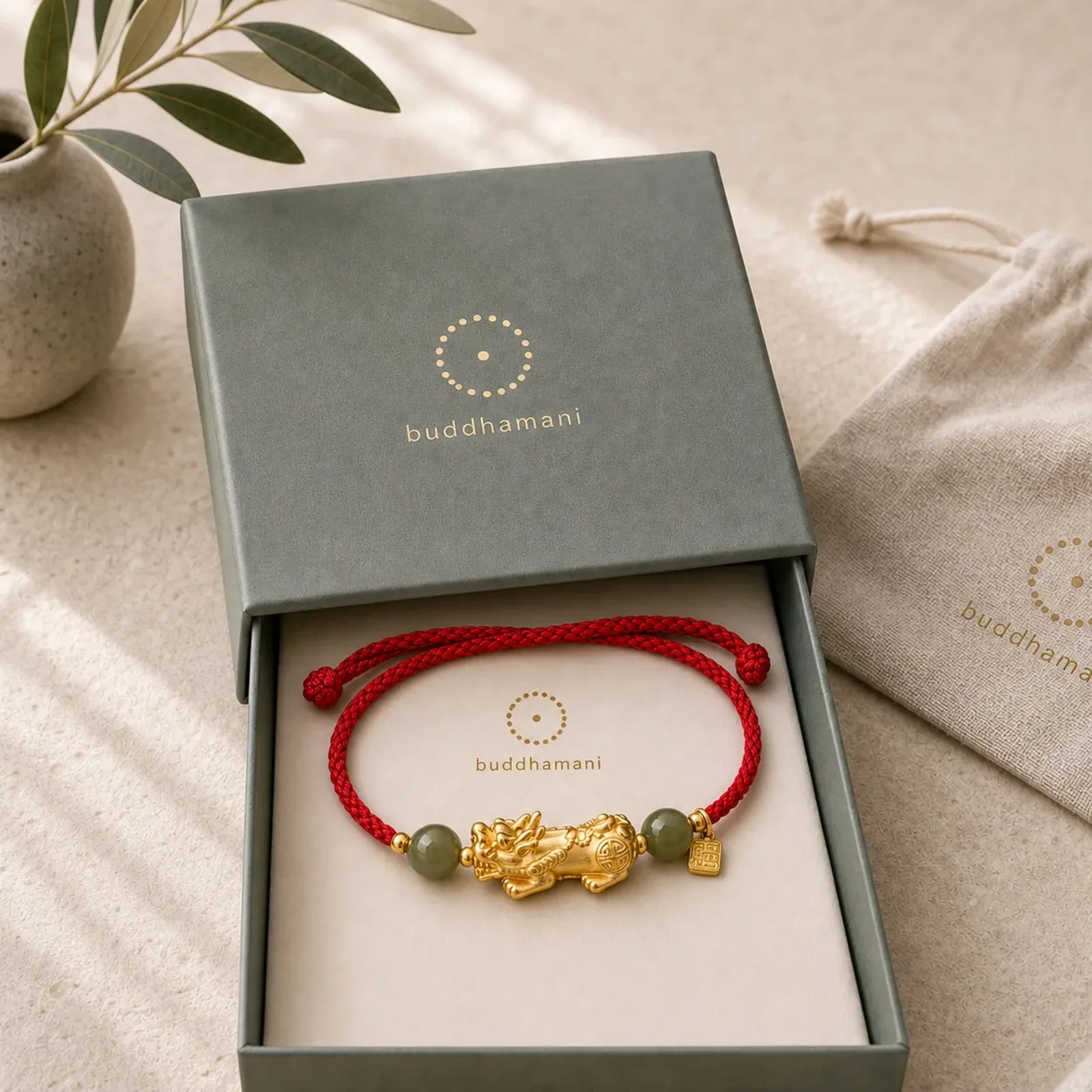 Copper Pi Xiu Fu Character Luck Red String Bracelet featuring Copper, Pixiu, Fu Character