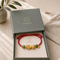 Copper Pi Xiu Fu Character Luck Red String Bracelet featuring Copper, Pixiu, Fu Character