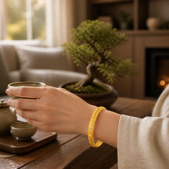 Copper Plated Gold Flowers Vine Pattern Luck Bracelet Bangle 2.44 IN (62 MM) featuring Copper