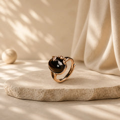 Copper Rose Flower Adjustable Self Care Ring featuring Copper