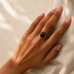 Copper Rose Flower Adjustable Self Care Ring featuring Copper