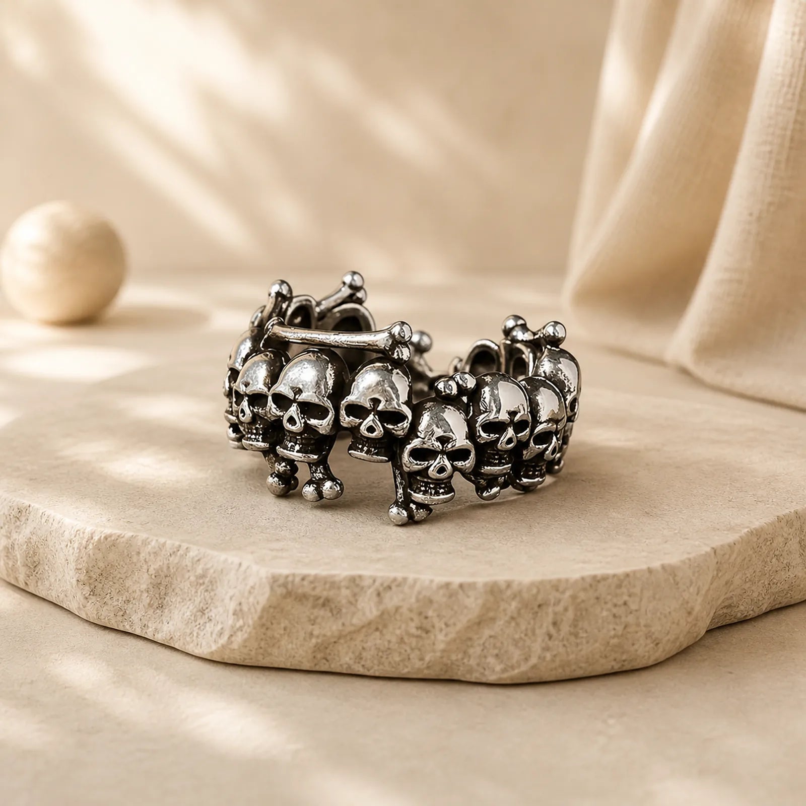 Copper Skull Bone The Lord Of The Corpse Forest Keep Away Evil Spirits Ring featuring Copper, The Lord of the Corpse Forest, Silver