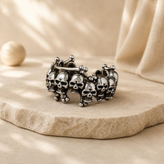 Copper Skull Bone The Lord Of The Corpse Forest Keep Away Evil Spirits Ring featuring Copper, The Lord of the Corpse Forest, Silver