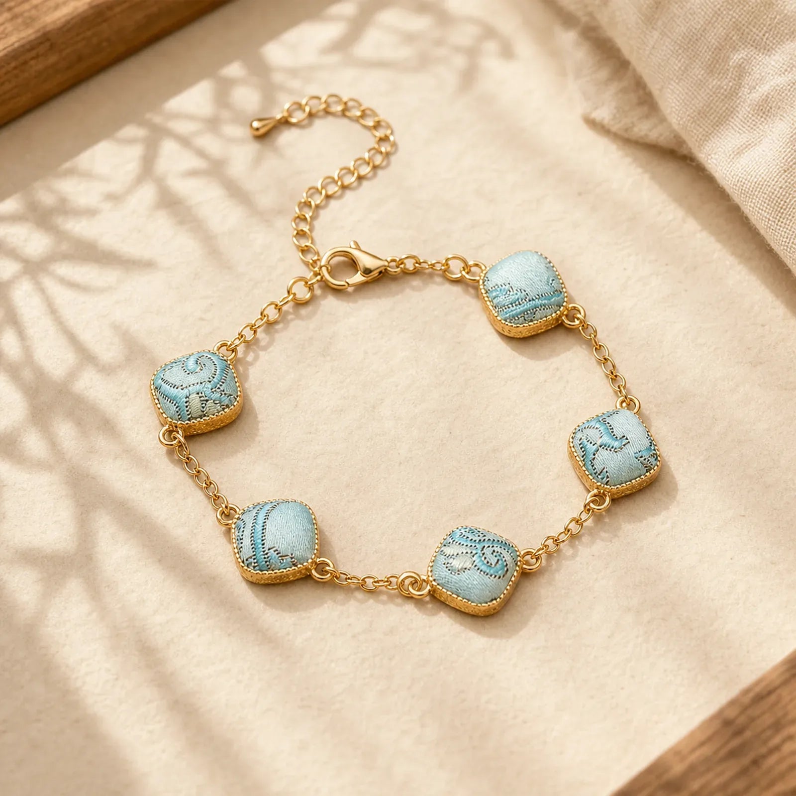 Copper Song Brocade Square Vintage Elegance Bracelet featuring Copper