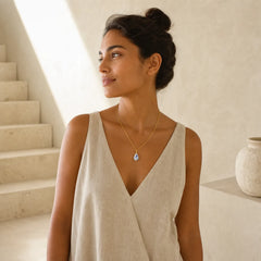 Copper Wealth Healing Water Drop Shape Pendant Necklace featuring Copper