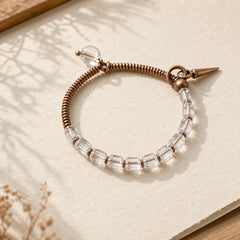 Copper White Crystal Luck Bracelet featuring Copper, Clear Quartz / White Crystal