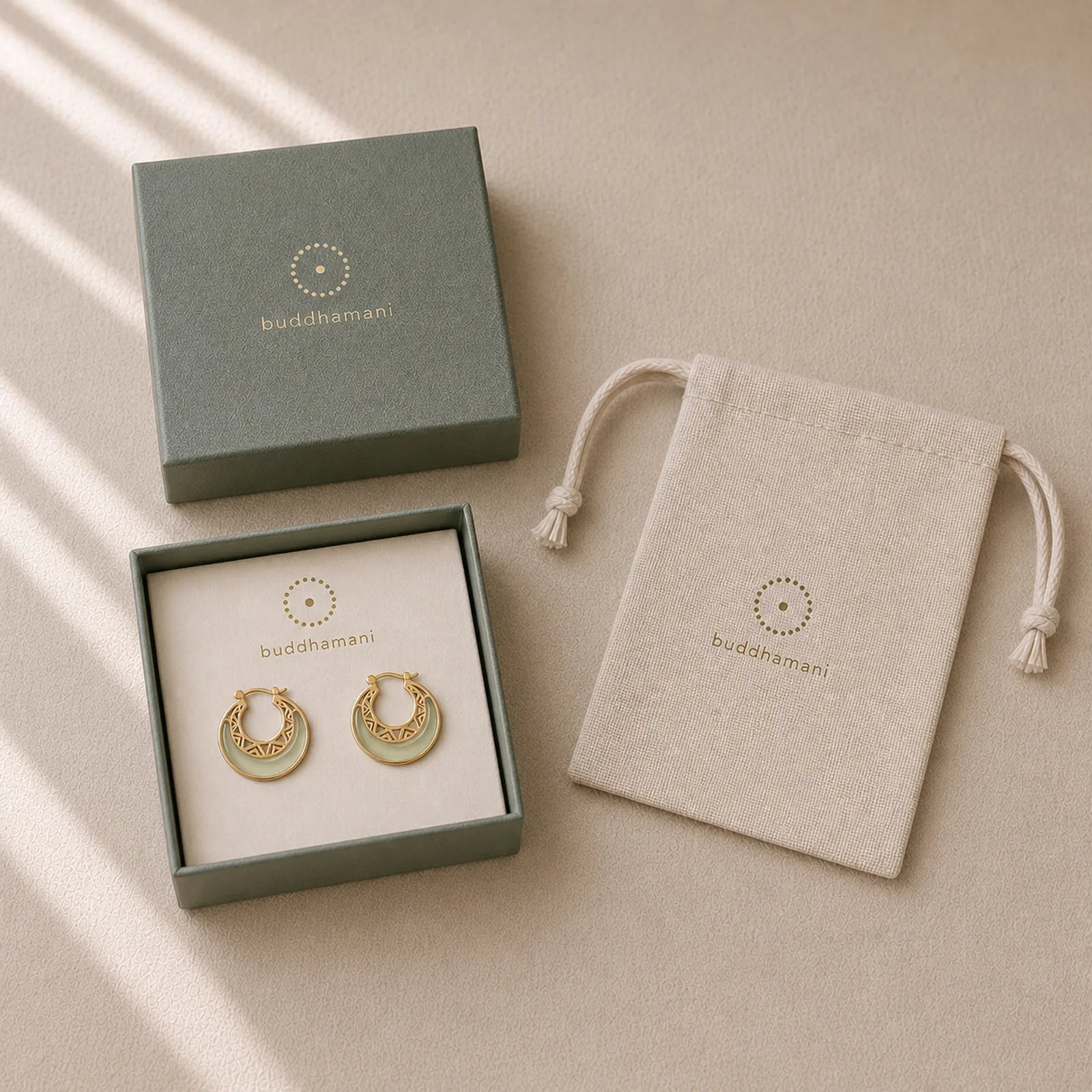 Crescent Moon Jade Prosperity Drop Earrings featuring Jade