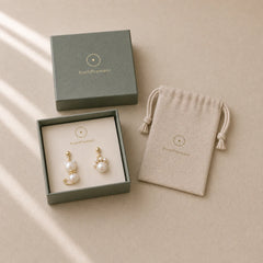 Cute Cat Paw Pearl Wisdom Stud Drop Earrings featuring Pearl, Silver, Copper