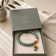 Cyan Bodhi Seed Success Bracelet featuring Bodhi Seed, Jade