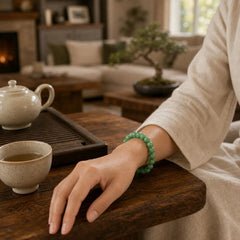 Cyan Jade Bead Calm Harmony Bracelet featuring Cyan Jade, Jade