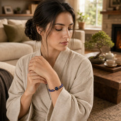 Divine Blue Tiger Eye Stone Protection Bracelet featuring Blue Tiger Eye, Tiger Eye, Amethyst