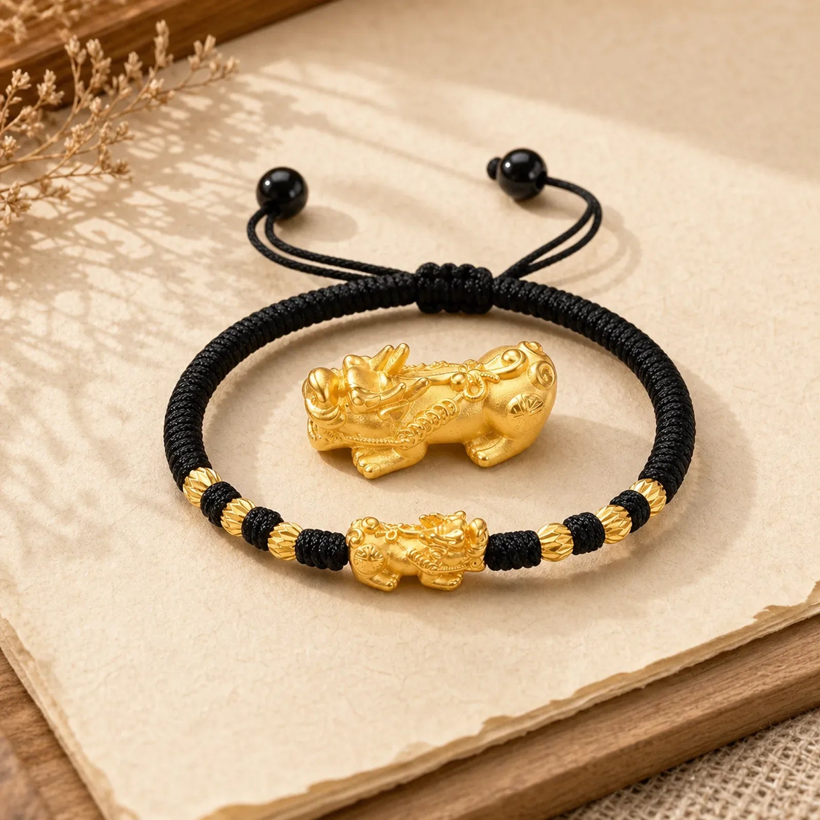 Double Pixiu Wealth String Bracelet (Extra 40% Off | USE CODE: FS40) featuring Pixiu