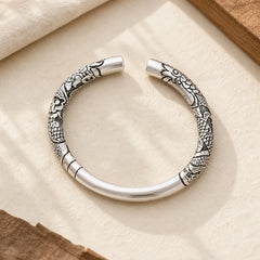 Dragon Auspicious Clouds Luck Protection Bracelet Adjustable Bangle featuring Dragon, The Phoenix, Phoenix