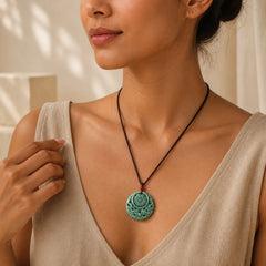 Dragon Jade Yin Yang Balance Necklace String Pendant featuring Dragon, Jade, Dragon Symbol