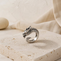 Dragon Pattern Protection Strength Adjustable Ring featuring Dragon, The Phoenix, Phoenix