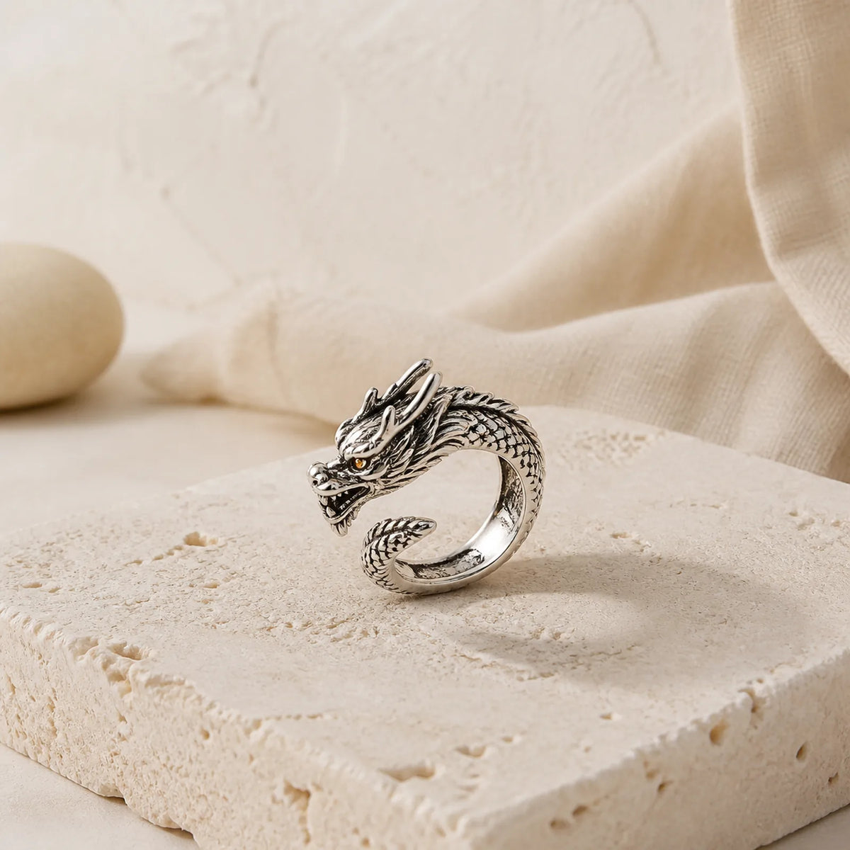 Dragon Pattern Protection Strength Adjustable Ring featuring Dragon, The Phoenix, Phoenix