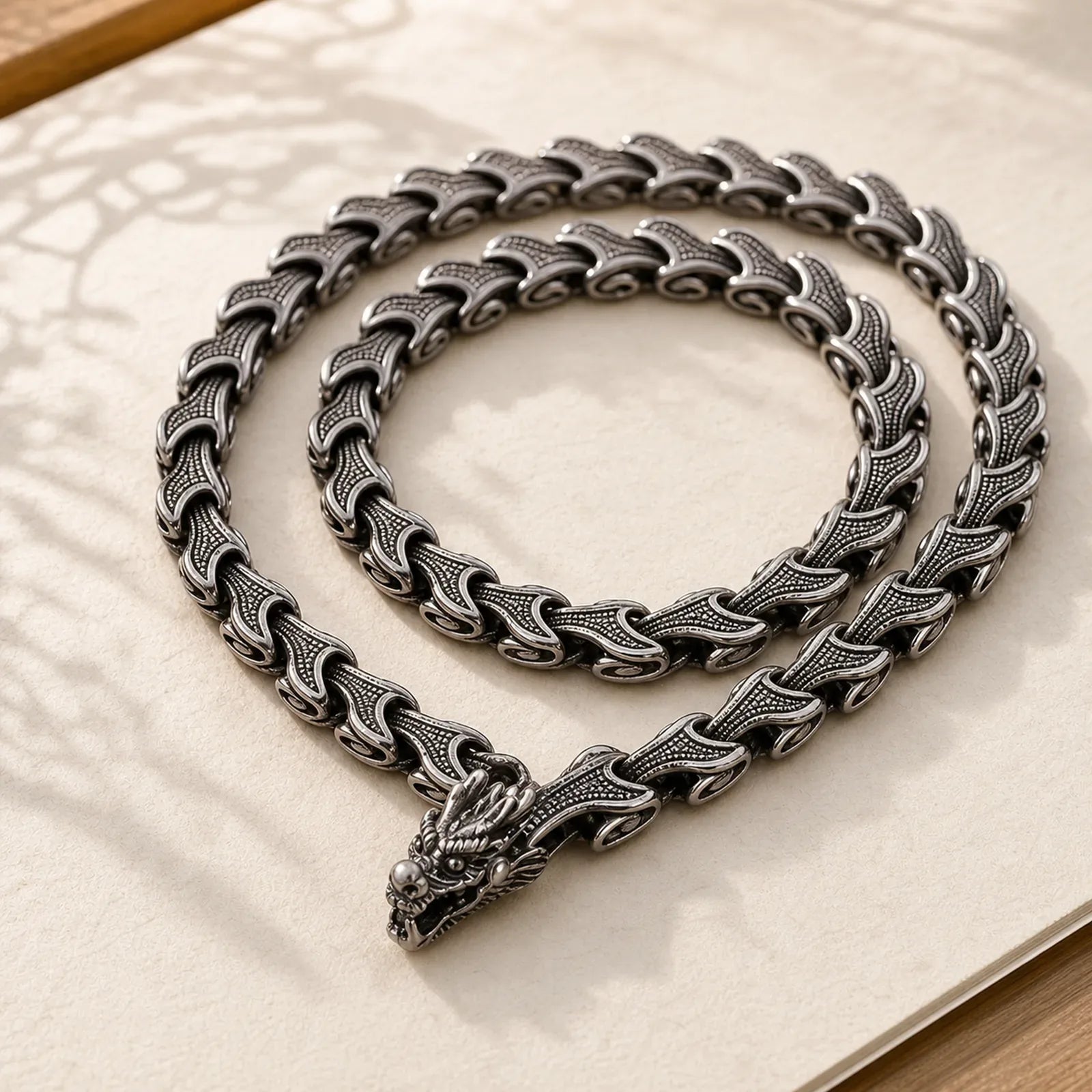 Dragon Pattern Titanium Steel Protection Necklace Pendant Bracelet featuring Dragon, Titanium Steel, The Phoenix