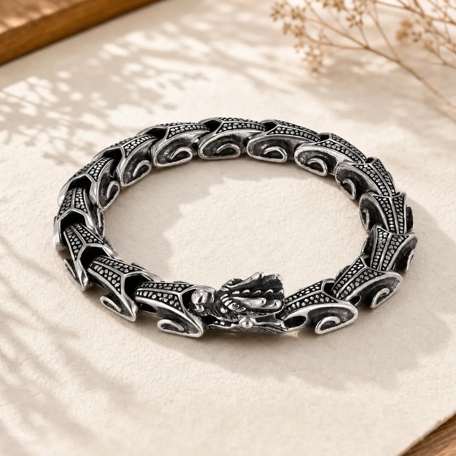 Dragon Titanium Steel Luck Bracelet Bangle featuring Dragon, Titanium Steel, The Phoenix