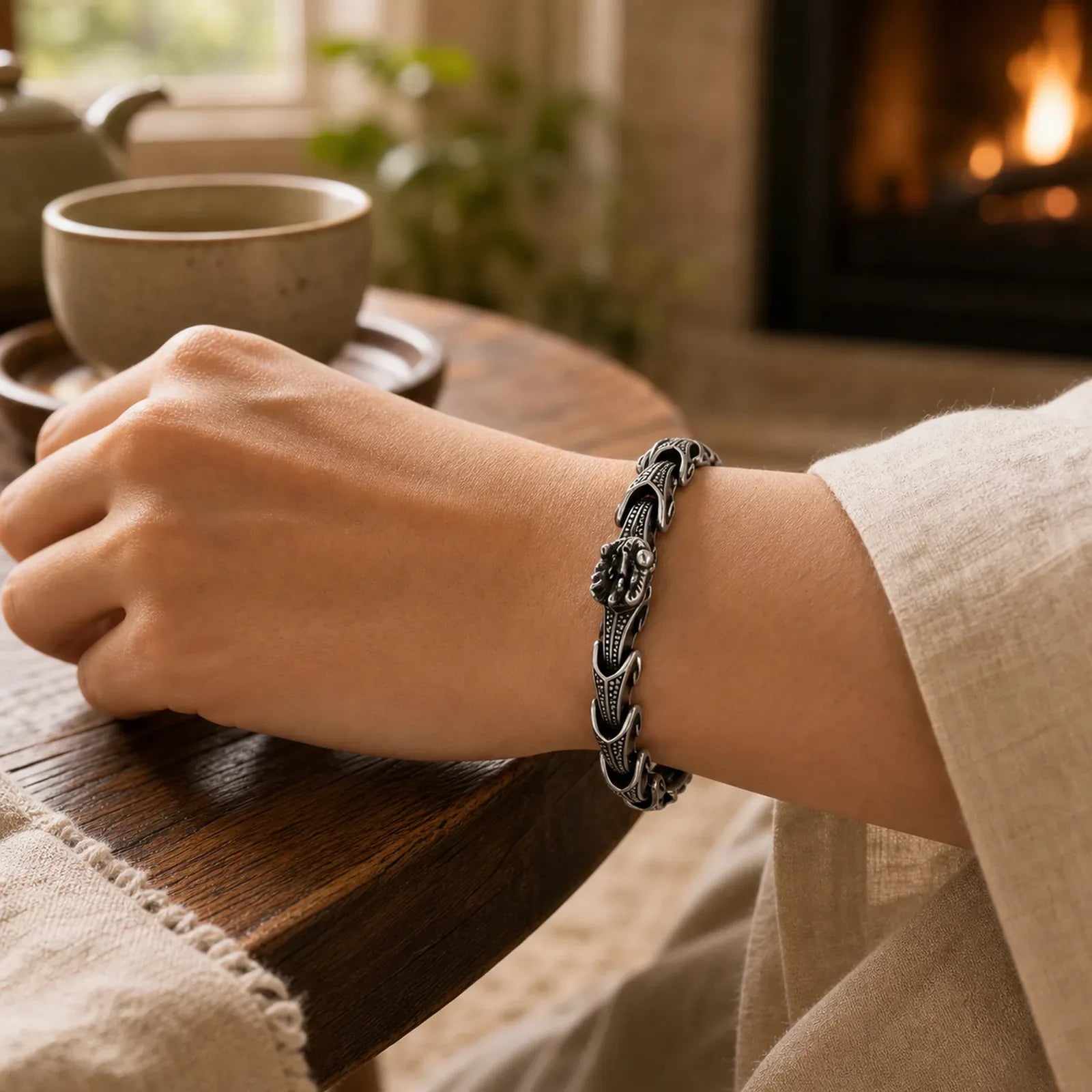 Dragon Titanium Steel Luck Bracelet Bangle featuring Dragon, Titanium Steel, The Phoenix