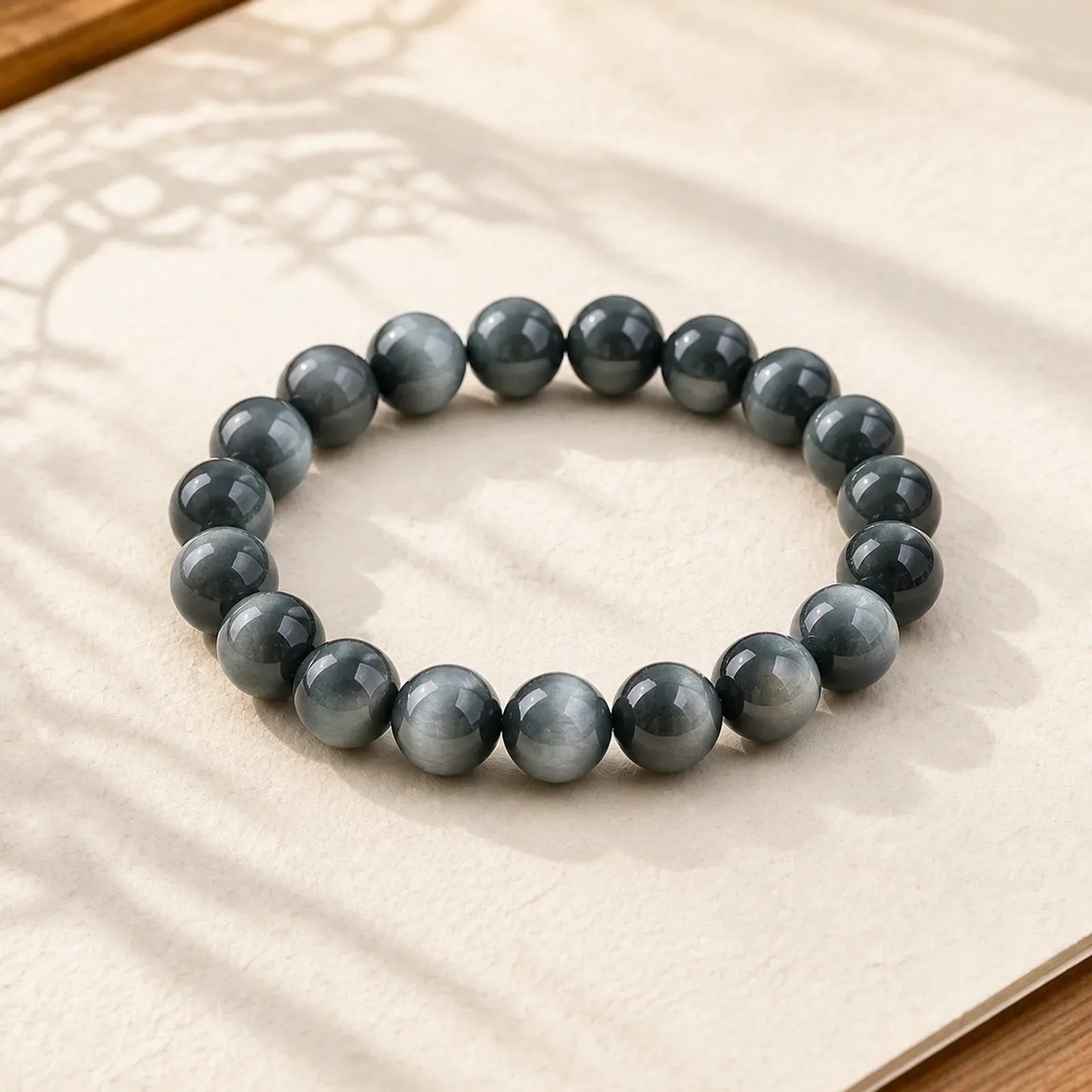 Eagle's Eye Stone Positive Calm Beaded Bracelet featuring Eagle's Eye Stone, Tiger Eye