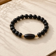 Ebony Beads With Sutra Scroll Blessing Protection Bracelet featuring Ebony, Sandalwood, Ebony Wood