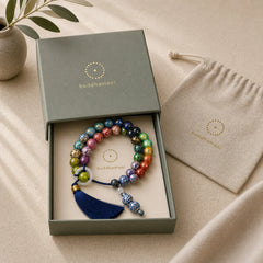 Ebony Lacquer Craft Gourd Bead Tassel Blessing Bracelet featuring Ebony, Bamboo, Sandalwood