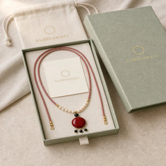 Ebony Wood Aurora Lacquer Craft Bead Pearl Balance Necklace Pendant featuring Ebony Wood, Ebony, Pearl