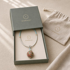 Ebony Wood Colorful Lacquer Craft Bead Calm Necklace Pendant featuring Ebony Wood, Ebony, Bamboo