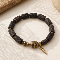 Ebony Wood Copper Balance Protection Couple Bracelet featuring Ebony Wood, Ebony, Copper