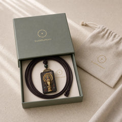 Ebony Wood Elephant God of Fortune Buddha Blessing Necklace String Pendant featuring Ebony Wood, Ebony, Elephant Symbol