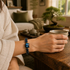Ebony Wood Liuli Glass Lovely Cat Peace Balance Bracelet featuring Ebony Wood, Ebony