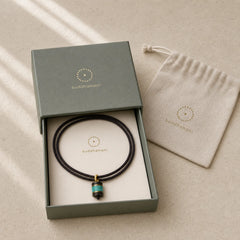 Ebony Wood Turquoise Cylinder Peace Necklace Pendant featuring Ebony Wood, Ebony, Turquoise