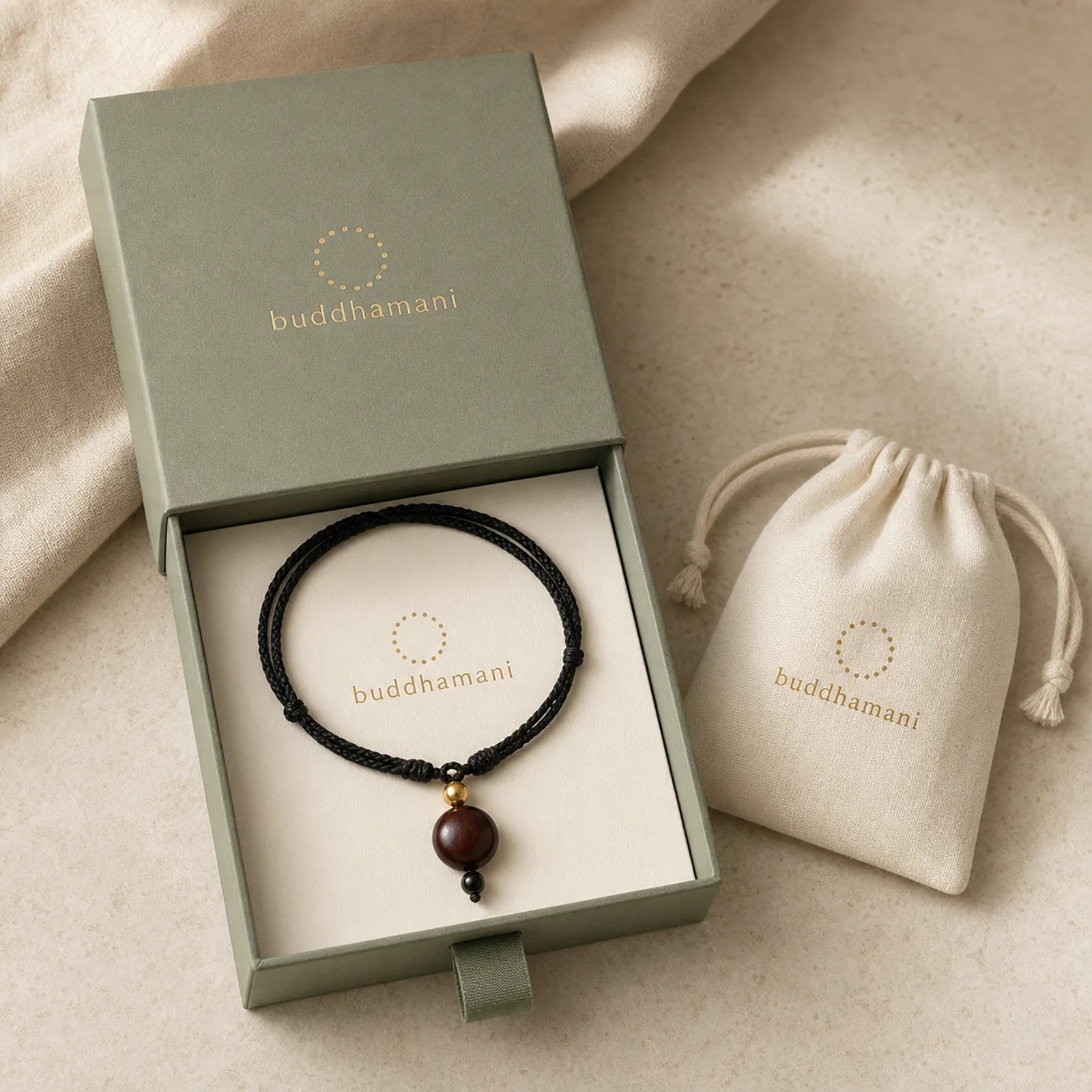 Ebony Wood Venus Aurora Bead Lacquer Craft Peace Necklace Pendant featuring Ebony Wood, Ebony, Bamboo
