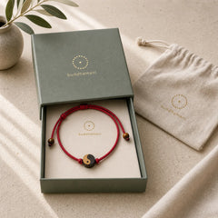 Ebony Yin Yang Symbol Peace Colorful String Bracelet featuring Ebony, Yin Yang Symbol, Ebony Wood